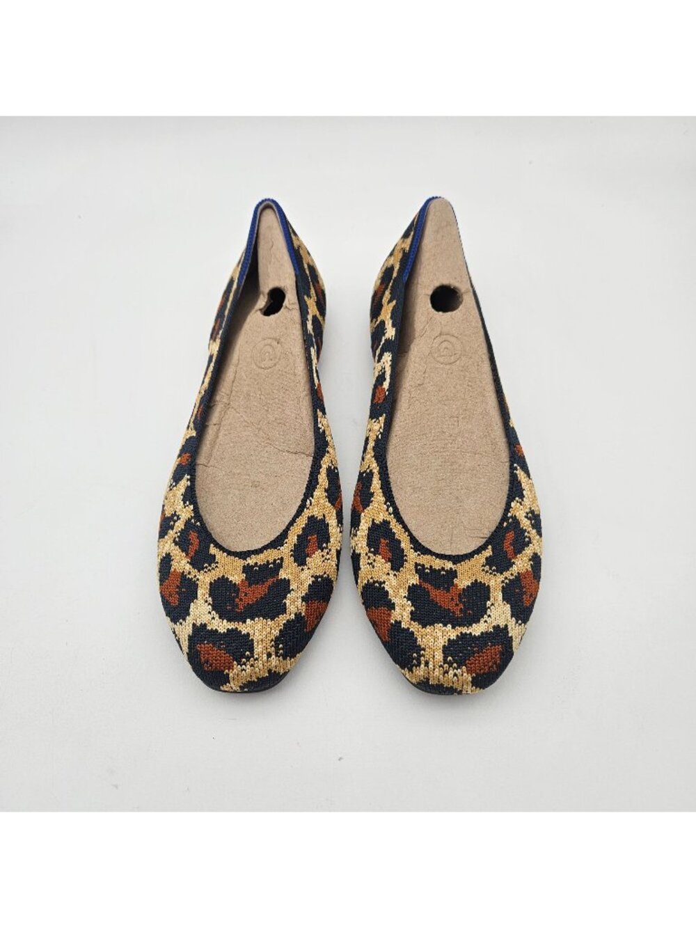 Rothys The Square Toe Midnight Spot Animal Print Slip On Flats Womens Sz 9 NEW